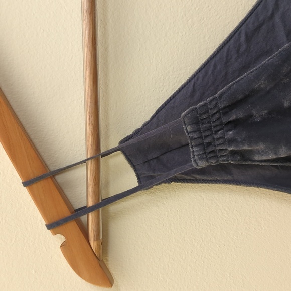 Aerie Navy Velvet Cropped Ruffle Tank - Picture 4 of 6